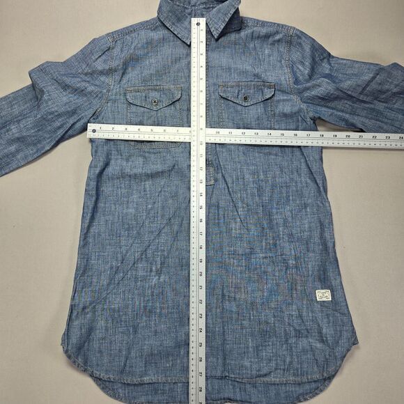 Lauren Ralph Lauren Chambray Pullover Shirt Half Button Workwear‎ Denim Small - Picture 9 of 9